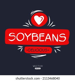 Creative (Soybeans) logo, Soybeans sticker, vector illustration.