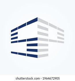 Creative SP letters building  house logo design symbol