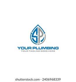 Creative SP Plumbing for your company initial logo