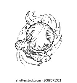 creative space and galaxy themed graphic elements 