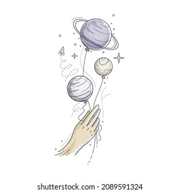 creative space and galaxy themed graphic elements 