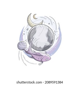 creative space and galaxy themed graphic elements 