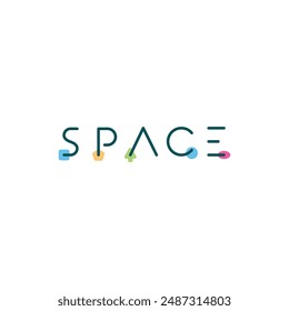 Creative Space Logo with geometrical shapes, Minimalist Logo