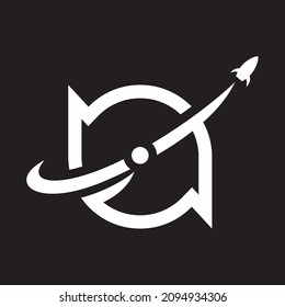 plantilla vectorial de diseño del logotipo del cohete espacial creativo