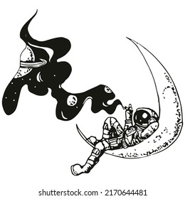 Creative space vector art by illustration. Vector design made for t shirt printing.