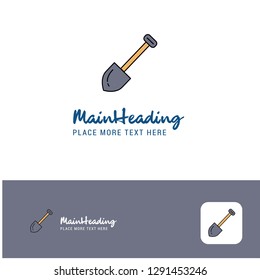 Creative Spade Logo Design. Flat color Logo place for Tagline. Vector Illustration