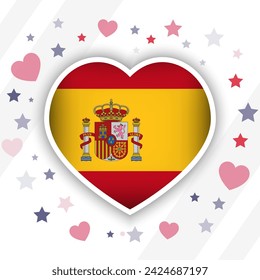 Creative Spain Flag Heart Icon
