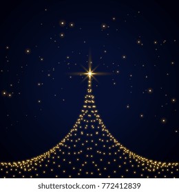 creative sparkles christmas tree card design