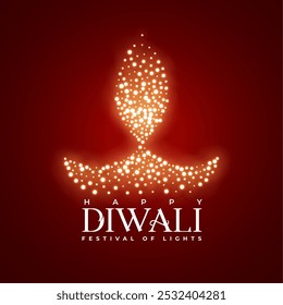 creative sparkling diya. shubh diwali festive celebration background vector