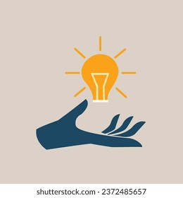 Creative Sparks: Vector de la lámpara de la luz de sujeción de la mano