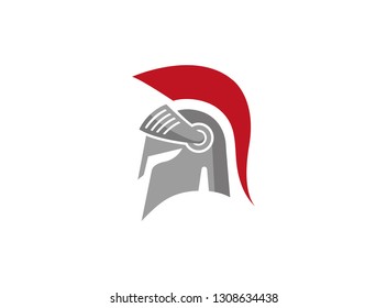 Creative Spartan Helmet Logo Design Vector Symbol Illustration