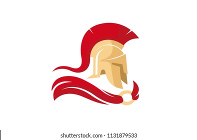 Creative Spartan Helmet Logo Symbol Vector design Illustration