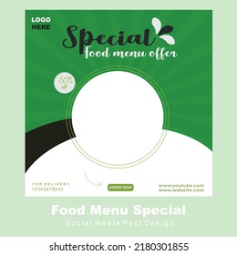 Creative Special Food Menu Design For social Media post.