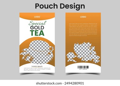 diseño especial creativo de la bolsa de té de oro