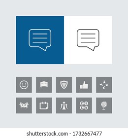 Creative Speech Bubble or Comments Line Icon with Bonus Icons. 