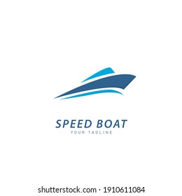 creative Speed Boat Logo Symbol Template Flat Style Design Vector