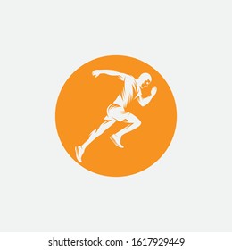 Creative speed running man logo