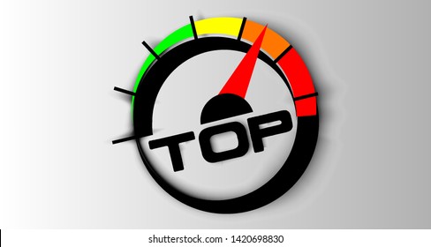 Creative speedometer and slogan top