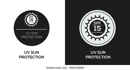 Creative (SPF 15) UV protect icon, Vector sign.