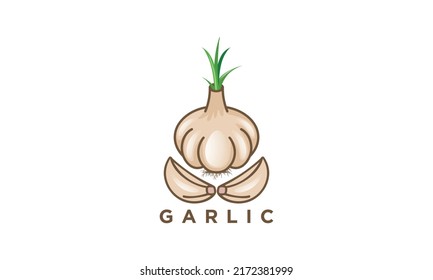 Creative Spices Logo. Garlic Logo design vector