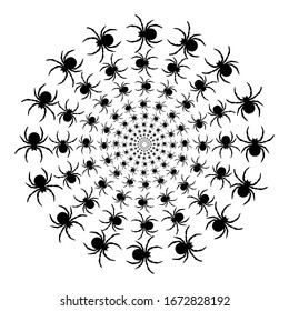 Creative spiders background. Vector illustration.