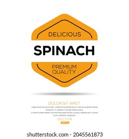 Creative (Spinach) logo, Spinach sticker, vector illustration.