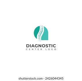 Plantilla de vector de diseño de logotipo de diagnóstico de columna vertebral creativa .