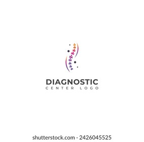 Creative Spine diagnostics logo design vector template .