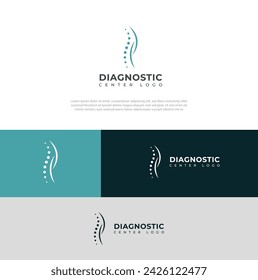 Creative Spine diagnostics logo design vector template .