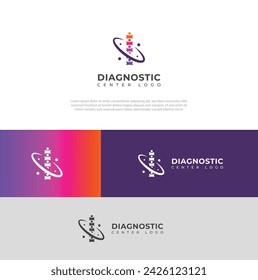 Creative Spine diagnostics logo design vector template .