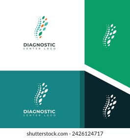 Creative Spine Diagnostics Logo Design Vektor-Vorlage .