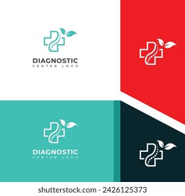 Creative Spine diagnostics logo design vector template .