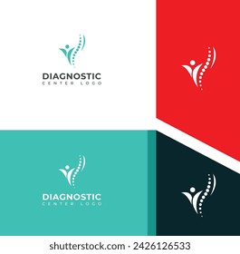 Creative Spine diagnostics logo design vector template .