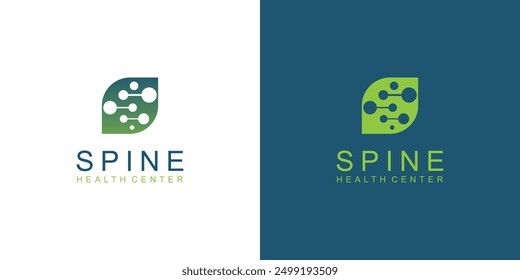 Creative Spine logo design template. Medical diagnostic, care sign design premium vector