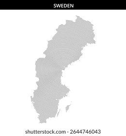 Creative spiral design showcases the shape of Sweden.