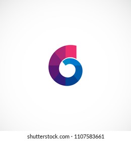 Creative Spiral Letter G Colorful Design Vector