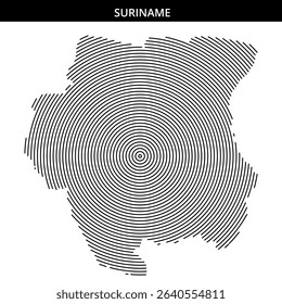 A creative spiral pattern illustrates Suriname's shape effectively.