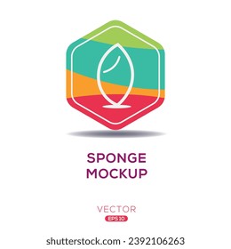 Creative (Sponge mockup) Icon ,Vector sign.