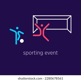 Creative sport competition logo design. Modern design color. Sporting event logo template. vector.