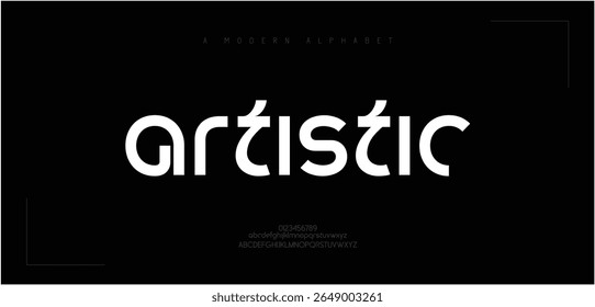Creative sport modern minimal logo alphabet font. Abstract scifi science futuristic typography sport, technology, fashion, brand, future logos fonts. vector illustration
