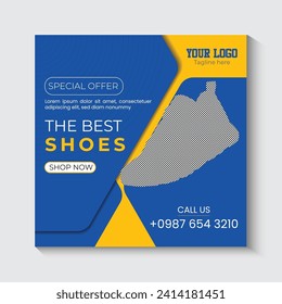 Creative sport shoes social media post design template 