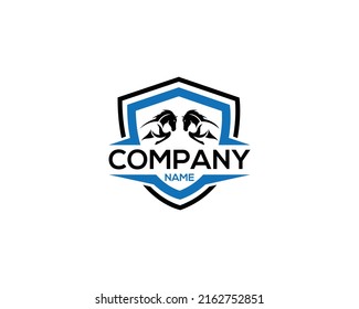 Creative Sports Two Horse Logo Design. Two Horse Elegant Logo Symbol Illustration White Background.