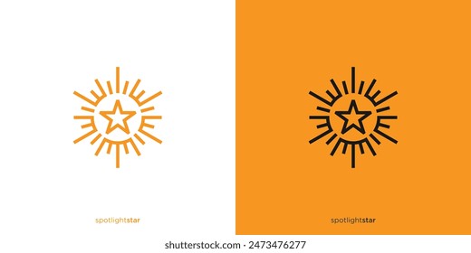 Creative Spotlight Star Logo. Spotlight Spark with Star Logo Design Template.