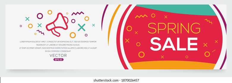 Creative (Spring Sale) text written in speech bubble ,Vector illustration.