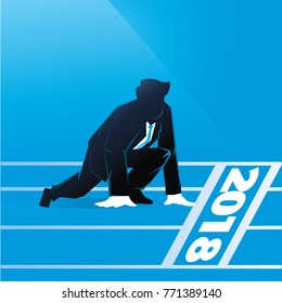 Creative Square 2018 Competitive Race Preparation Creative Businessman Illustration Concept
