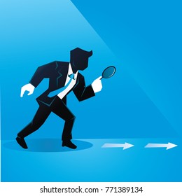 Creative Square Analyzing Competitor Movement Creative Businessman Illustration Concept