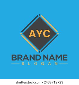 Creative square AYC letter logo design
