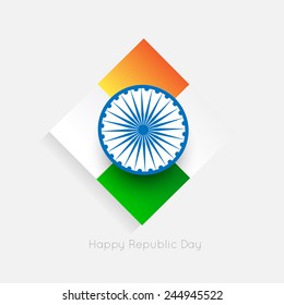 Creative Square Background for Indian Republic Day Sale with ashoka wheel