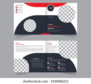 creative square bi-fold brochure design in vector