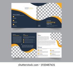 creative square bi-fold brochure design